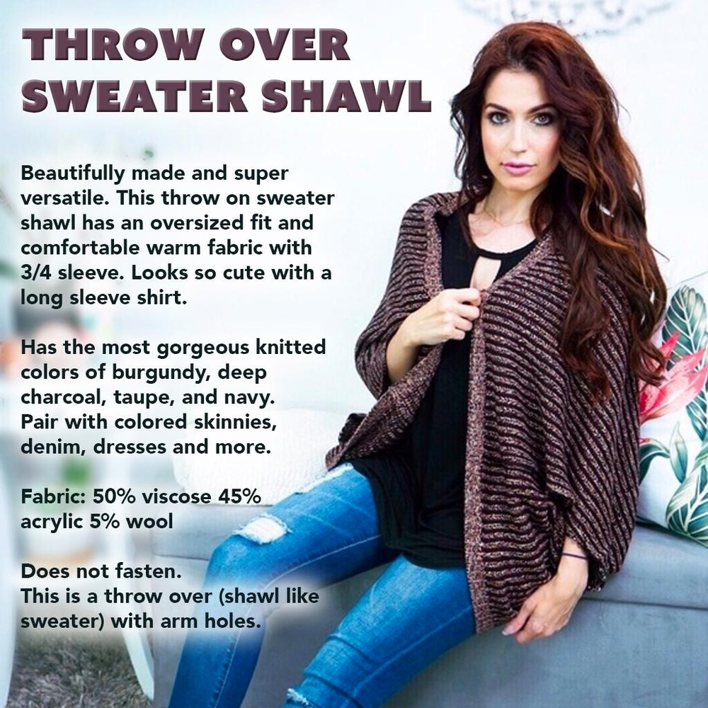 Throw Over Sweater Shawl